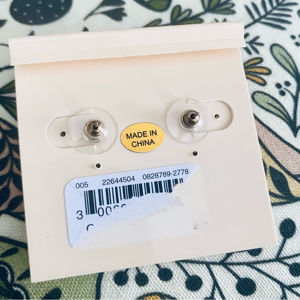 Hillard & Hanson Gold Tone Owl Stud Earrings with Clear Crystals - Picture 3 of 3